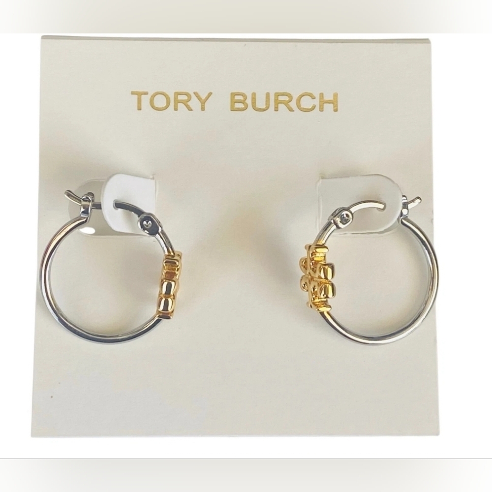 Tory Burch Two-Tone Hoop Earrings